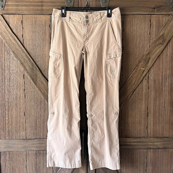 The North Face Pants - The North Face Beige Convertible Outdoor Hiking Straight Cargo Pants Size 10 EUC